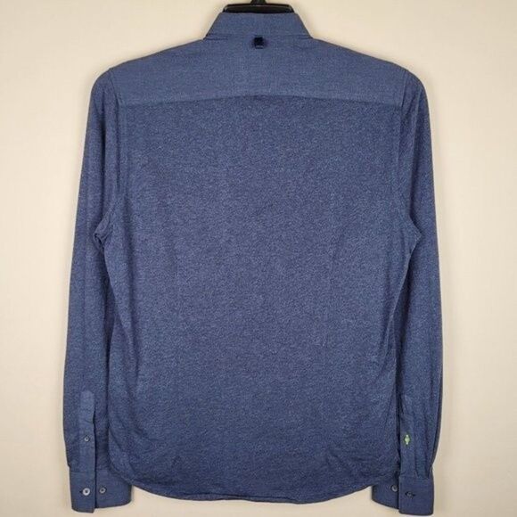 WRK Work Rest Karma The Reworked Shirt Button Down Solid Navy Long Sleeve S - Picture 4 of 11